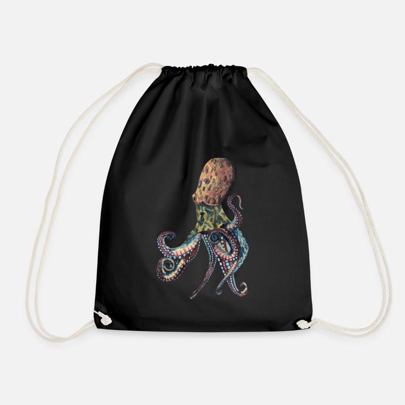 Oktopus Tintenfisch - Turnbeutel - Schwarz