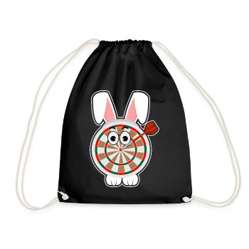 Dart Darts Bullseye Dart Player Dartboard Gift - Drawstring Bag - black - Front