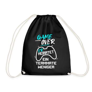 GAME OVER, IL SE MARIE AVEC UN ENTERREMENT DE VIE DE GARÇON - Sac de sport léger - noir - Devant