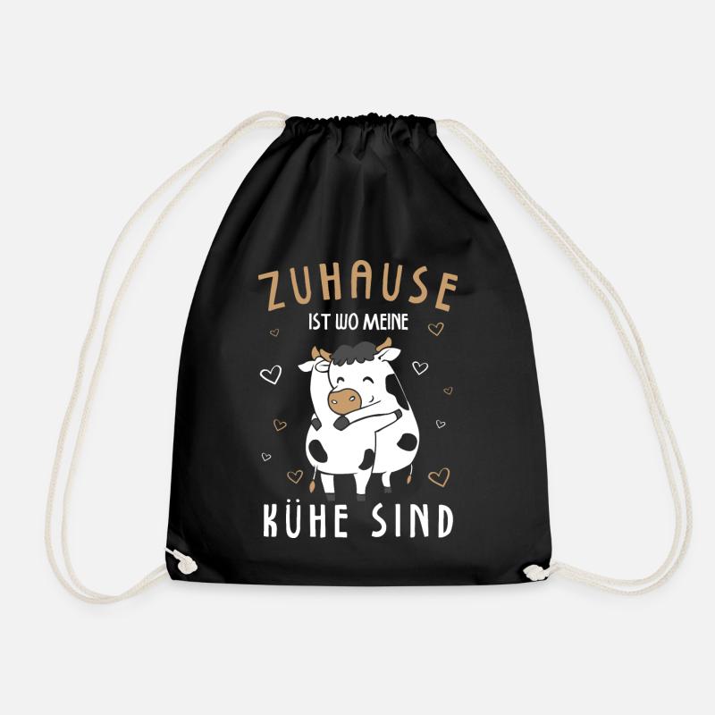 Zuhause Ist Wo Meine Kühe Sind - Turnbeutel - Schwarz