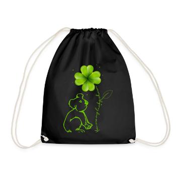 You Are My Lucky Charm Koala Shamrock - Drawstring Bag - black - Front