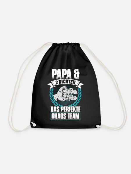 Papa und 2 Nichten Das Perfekte Chaos Team - Turnbeutel - Schwarz