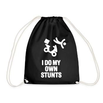 Pizza service Pizza delivery machine roller I do my own stunts - Drawstring Bag - black - Front