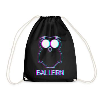 Ballern Techno Raver Electro Rave Musik Club - Turnbeutel - Schwarz - Vorne