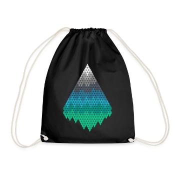 Pixel Mountains - Drawstring Bag - black - Front