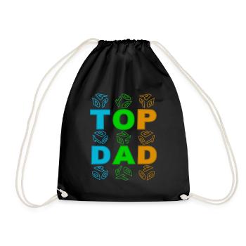 top dad colourful - Turnbeutel - Schwarz - Vorne