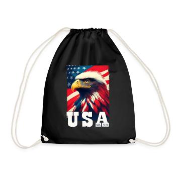 Proud Patriot Eagle : drapeau des États-Unis et Stars & Stripes - Sac de sport léger - noir - Devant