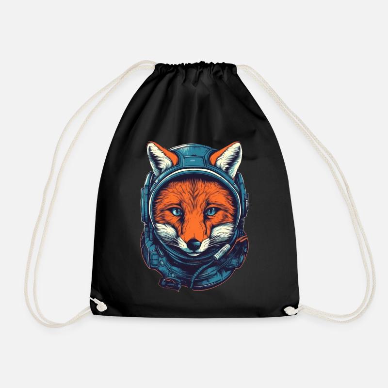 Fuchs Astronaut - Turnbeutel - Schwarz