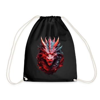 Gloomy Dragon Gaze: Mystical Darkness - Drawstring Bag - black - Front