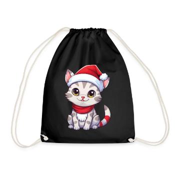 Chat Noël Chat De Noël Mignon Joyeux Catmas - Sac de sport léger - noir - Devant