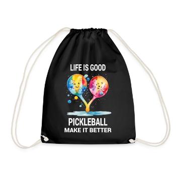 Das Leben ist gut. Pickleball mach's besser - Turnbeutel - Schwarz - Vorne