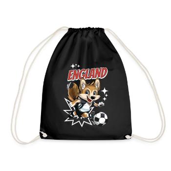 Football England Dog Animal Footballer Fan Team - Drawstring Bag - black - Front