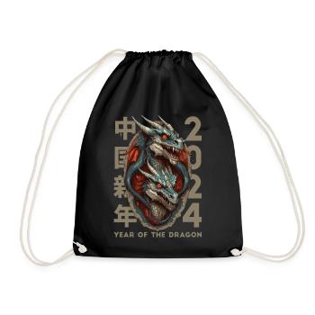 Chinese Dragon - Drawstring Bag - black - Front