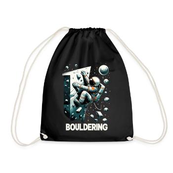 Bouldern Astronaut Raumfahrer Geschenk - Turnbeutel - Schwarz - Vorne