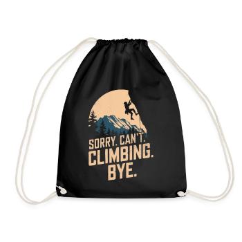 Climbing Free Climbing Rock Climbing Saying - Drawstring Bag - black - Front