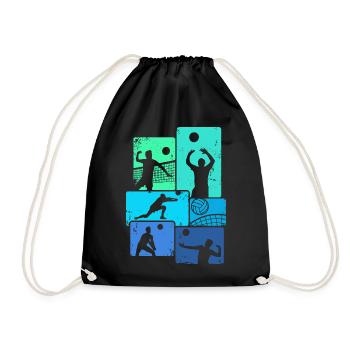 Joueur de volley-ball Vintage Volley-ball Volley - Sac de sport léger - noir - Devant