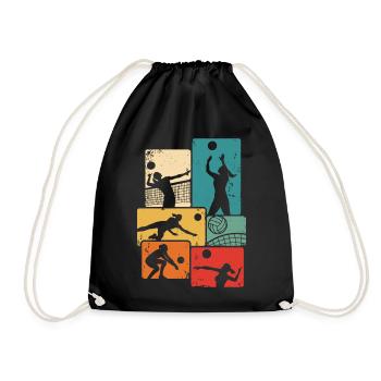 Joueur de volley-ball Vintage Volley-ball Volley - Sac de sport léger - noir - Devant