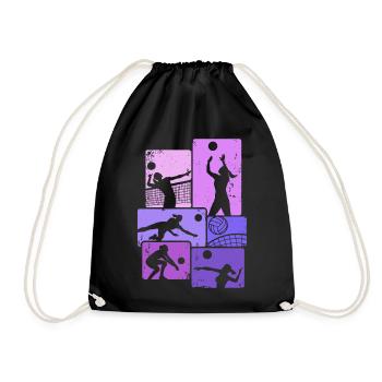 Joueur de volley-ball Vintage Volley-ball Volley - Sac de sport léger - noir - Devant