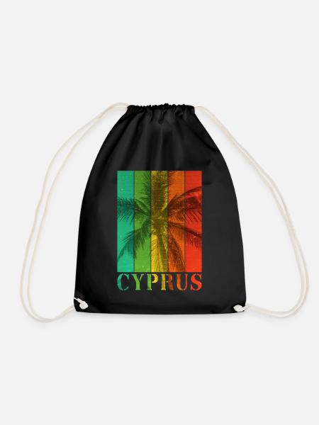 Zypern Cyprus Sommer Palmen Strand Meer Urlaub - Turnbeutel - Schwarz