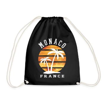 Monaco France Été Palmiers Plage Mer - Sac de sport léger - noir - Devant