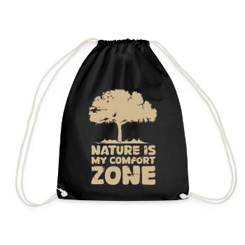 Oak Tree Forest Comfort Zone Nature Symbol Logo - Drawstring Bag - black - Front