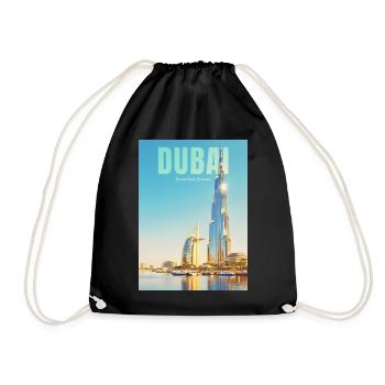 Dubai Skyline – Wüstenmetropole - Turnbeutel - Schwarz - Vorne