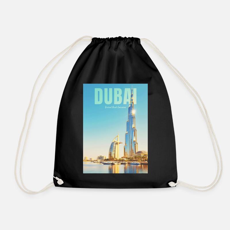 Dubai Skyline – Wüstenmetropole - Turnbeutel - Schwarz