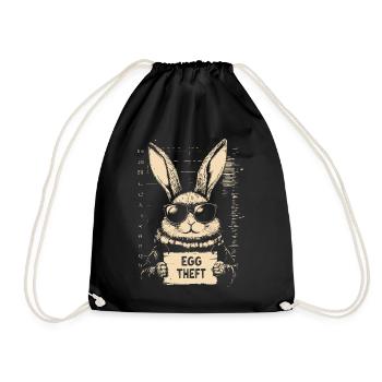 Hase Eierdieb Osterhase Mugshot Polizeifoto Ostern - Turnbeutel - Schwarz - Vorne