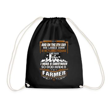 God Made A Farmer - Drawstring Bag - black - Front
