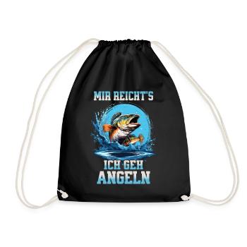 Fishing Angler Fish I've had enough, I'm going fishing - Drawstring Bag - black - Front