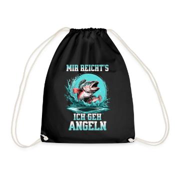 Fishing Angler Fish I've had enough, I'm going fishing - Drawstring Bag - black - Front