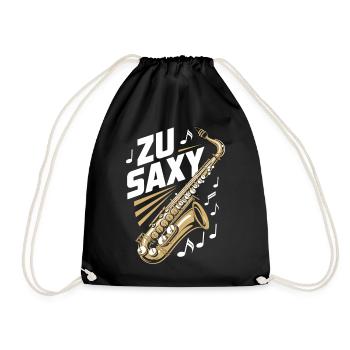 Zu Saxy Saxophon Saxophonist - Turnbeutel - Schwarz - Vorne