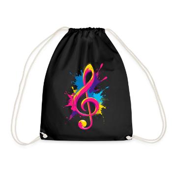 Clé colorée avec éclaboussures de peinture - Sac de sport léger - noir - Devant