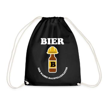 BIER - Turnbeutel - Schwarz - Vorne