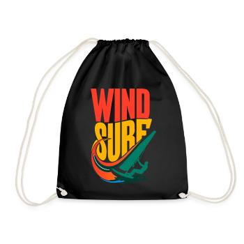 Vibrant Pop Art Windsurf Design - Drawstring Bag - black - Front