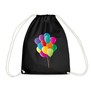 Cheerful colorful balloons in bold colors - Drawstring Bag - black - Front