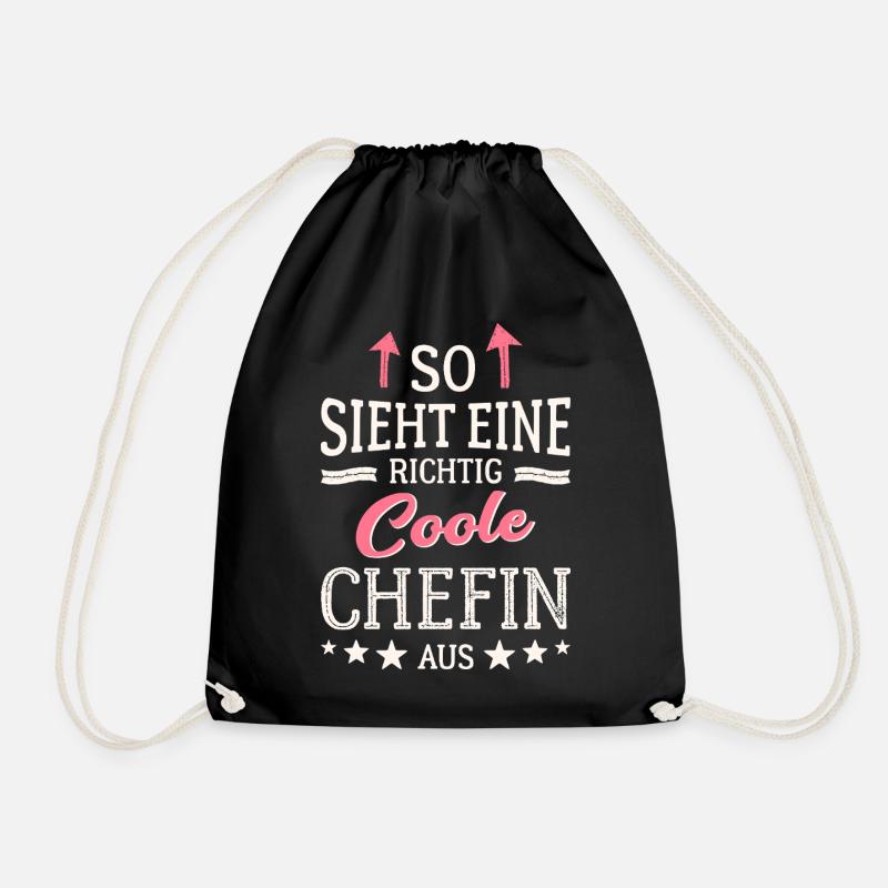 So sieht eine richtig coole Chefin aus - Turnbeutel - Schwarz