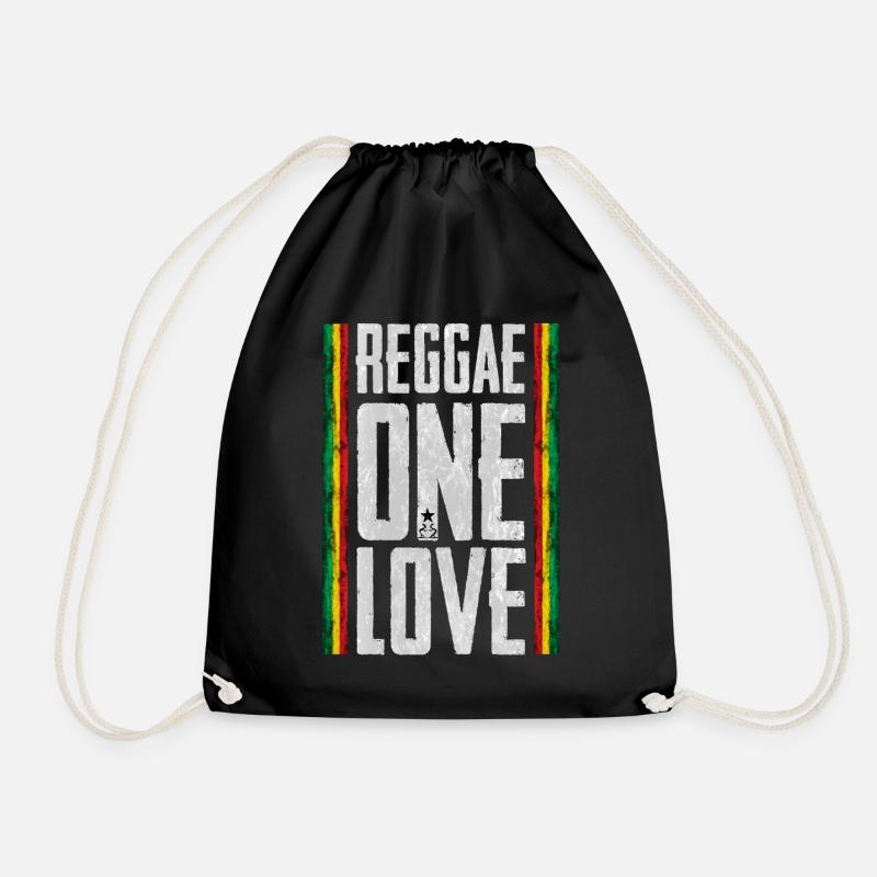 Reggae Liebe Design mit Fahne - Turnbeutel - Schwarz