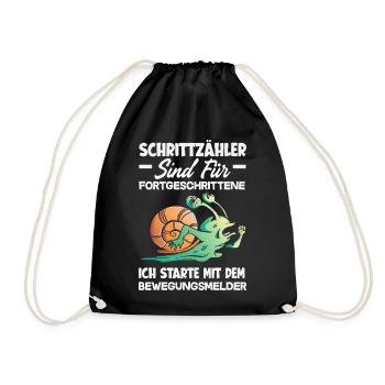 Pedometer? I use the motion detector - Drawstring Bag - black - Front