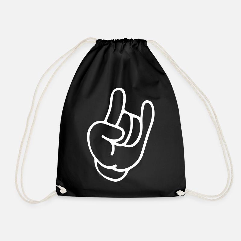 Rockhand Silhouette Motiv - Turnbeutel - Schwarz