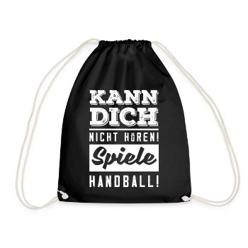 Handballspieler Handball Handballer Geschenke - Turnbeutel - Schwarz - Vorne