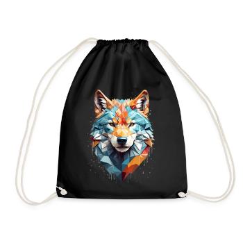 Tête de loup géométrique - Sac de sport léger - noir - Devant