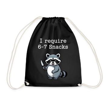 6-7 Internet Meme Cooler 6 7 Raccoon - Drawstring Bag - black - Front