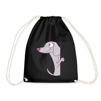 Chiot teckel drôle qui regarde, amoureux des chiots - Sac de sport léger - noir - Devant