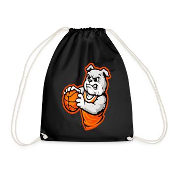 Power Basketball Bulldog Mascot - Drawstring Bag - black - Front