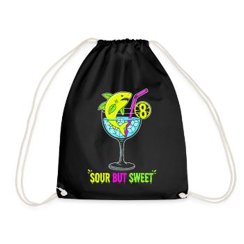 Sour But Sweet 8. Geburtstag Zitronenhai - Turnbeutel - Schwarz - Vorne