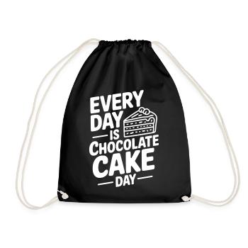 Every Day is Chocolate Cake Day - Drawstring Bag - black - Front