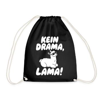Kein Drama Lama Sonnenbrille - Turnbeutel - Schwarz - Vorne