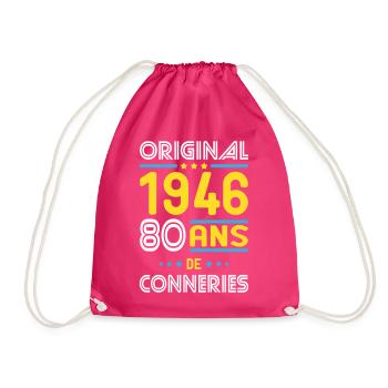 Original – 1946 – 80 Jahre - Turnbeutel - Fuchsia - Vorne