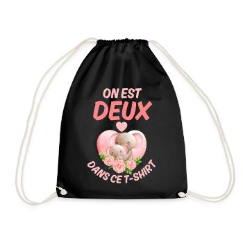 Announcement Big Sister Baby Message Love - Drawstring Bag - black - Front